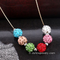 Multi couleur argile Shamballa Choker perles Chain Necklace